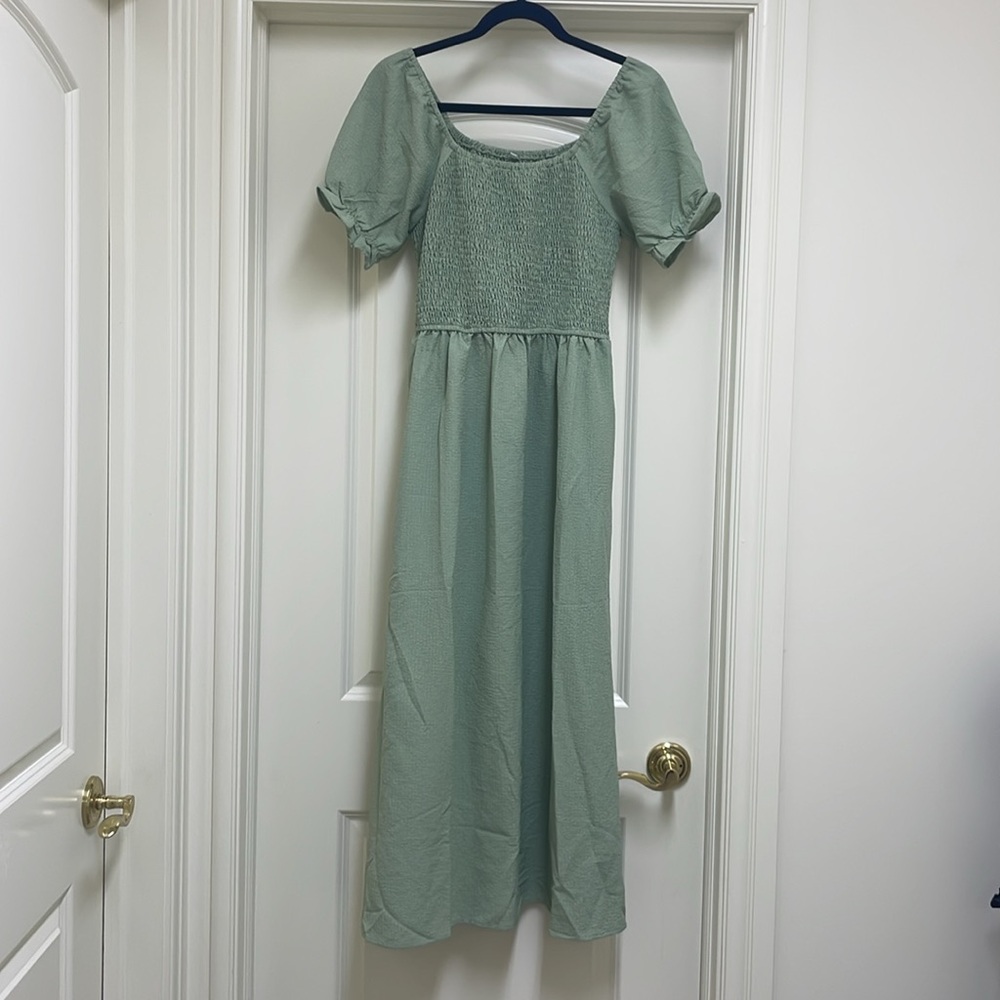 Adorable sage green dress!